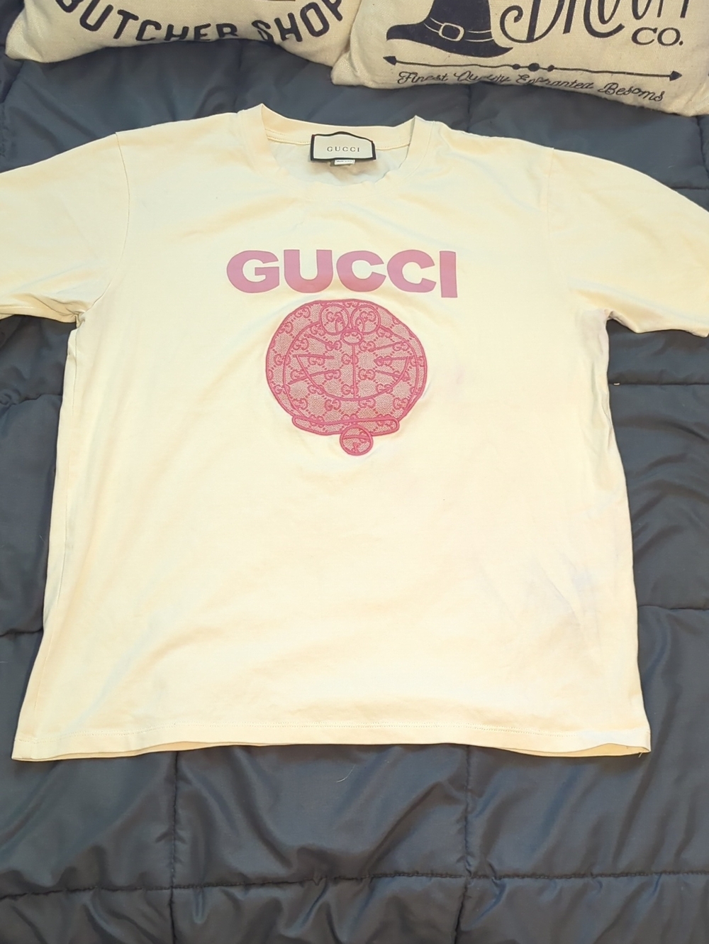 Authentic Gucci Embroidered Doraemon Shirt Size M